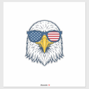 Patriotiska örn solglasögon Vintage Vector Design_ Klistermärken