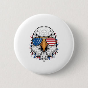 Patriotiska Örn Solglasögon Vintage Vector Tröja_1 Knapp