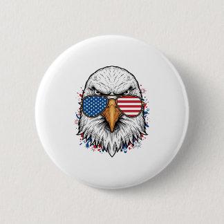 Patriotiska Örn Solglasögon Vintage Vector Tröja_1 Knapp