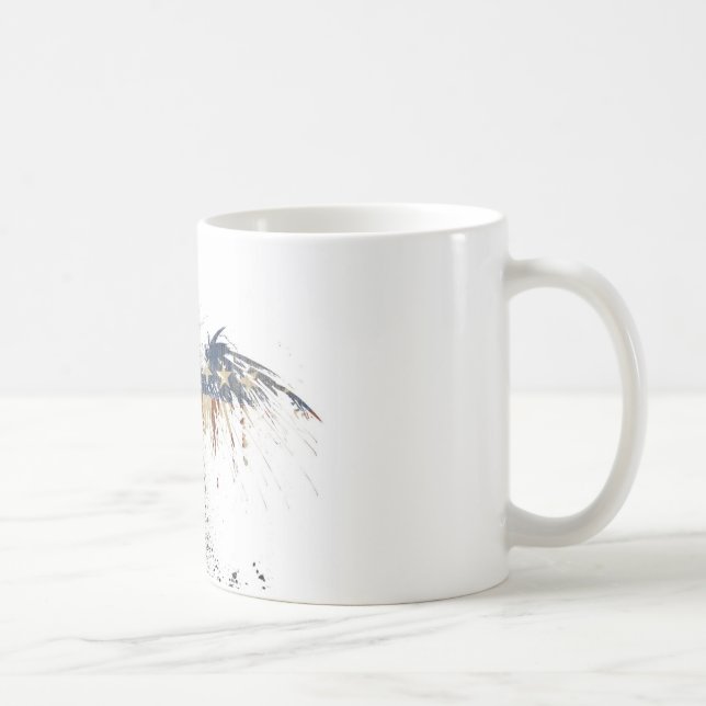 Patriotiska örn, USA, LEDSEN flagga Kaffemugg (Höger)