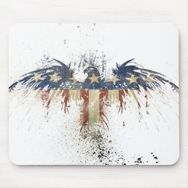 Patriotiska örn, USA, LEDSEN flagga Musmatta (Framsidan)