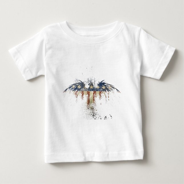 Patriotiska örn, USA, LEDSEN flagga Tee Shirt (Framsida)