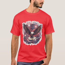 Patriotiska Örnfyrverkerier Exploderar T Shirt