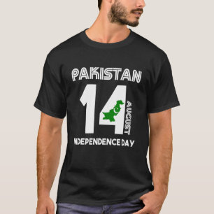 Patriotiska Pakistanflaggan självständighetsdag 14 T Shirt