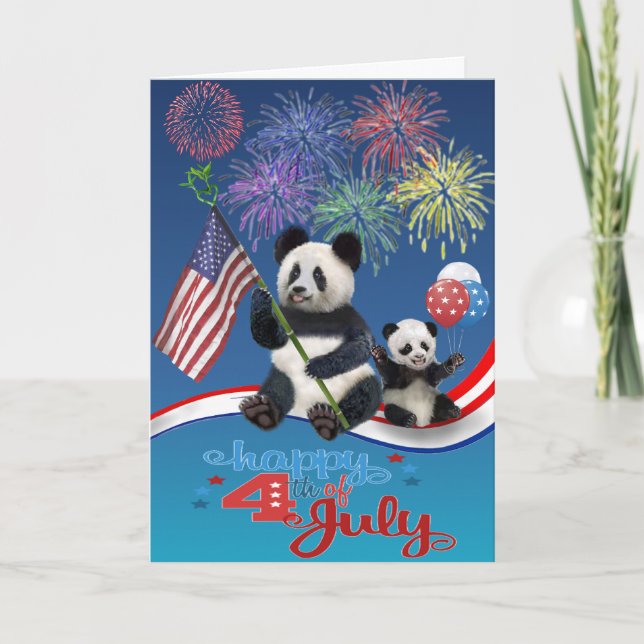 Patriotiska Pandas Kort (Framsida)
