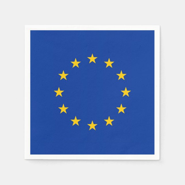 Patriotiska pappra blöjor med EU-flagga Pappersservett (Framsidan)