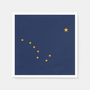 Patriotiska pappra blöjor med flagga Alaska, USA Pappersservett