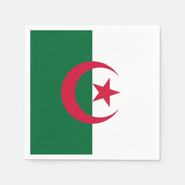 Patriotiska pappra blöjor med flagga Algeriet Pappersservett (Framsidan)