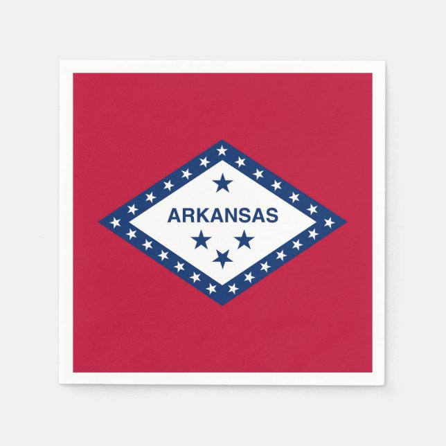 Patriotiska pappra blöjor med flagga av Arkansas,  Pappersservett (Framsidan)