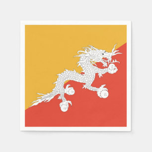 Patriotiska pappra blöjor med flagga av Bhutan Pappersservett