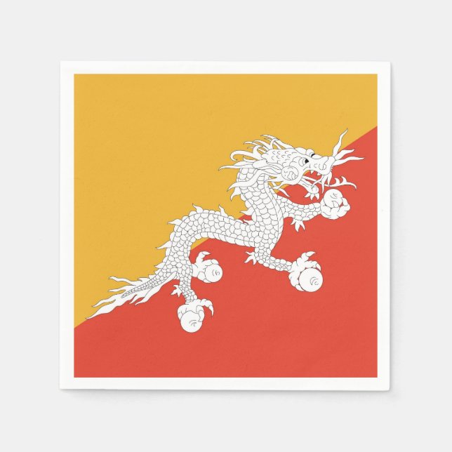 Patriotiska pappra blöjor med flagga av Bhutan Pappersservett (Framsidan)