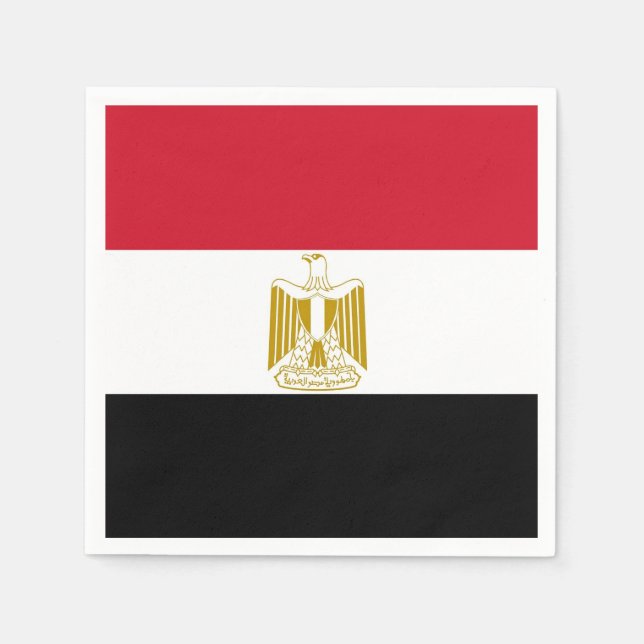 Patriotiska pappra blöjor med flagga av Egypten Pappersservett (Framsidan)