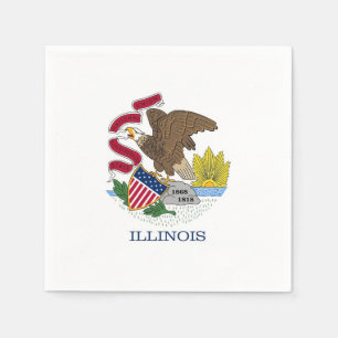 Patriotiska pappra blöjor med flagga av Illinois Pappersservett