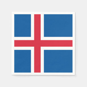 Patriotiska pappra blöjor med flagga av Island Pappersservett