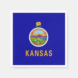 Patriotiska pappra blöjor med flagga av Kansas Pappersservett