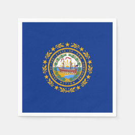 Patriotiska pappra blöjor med flagga av New Hampsh Pappersservett