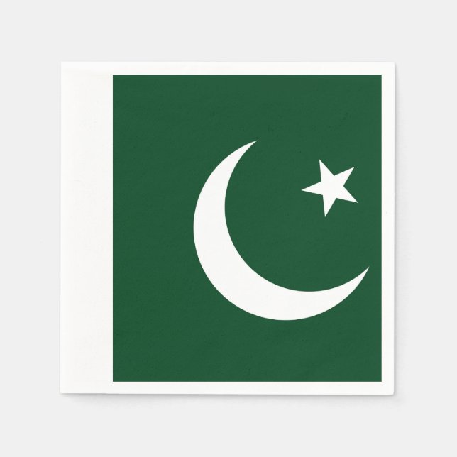 Patriotiska pappra blöjor med flagga av Pakistan Pappersservett (Framsidan)