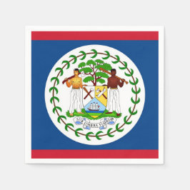 Patriotiska pappra blöjor med flagga Belize Pappersservett