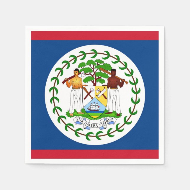 Patriotiska pappra blöjor med flagga Belize Pappersservett (Framsidan)