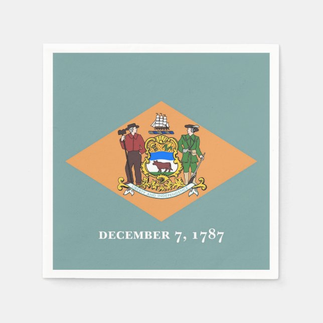 Patriotiska pappra blöjor med flagga Delaware Pappersservett (Framsidan)