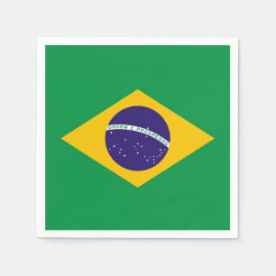 Patriotiska pappra blöjor med flagga från Brasilie Pappersservett