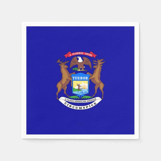 Patriotiska pappra blöjor med flagga Michigan Pappersservett (Framsidan)