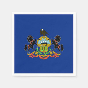 Patriotiska pappra blöjor med flagga Pennsylvania Pappersservett