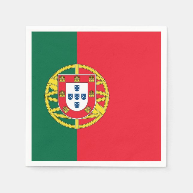 Patriotiska pappra blöjor med flagga Portugal Pappersservett (Framsidan)