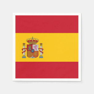 Patriotiska pappra blöjor med flagga Spanien Pappersservett