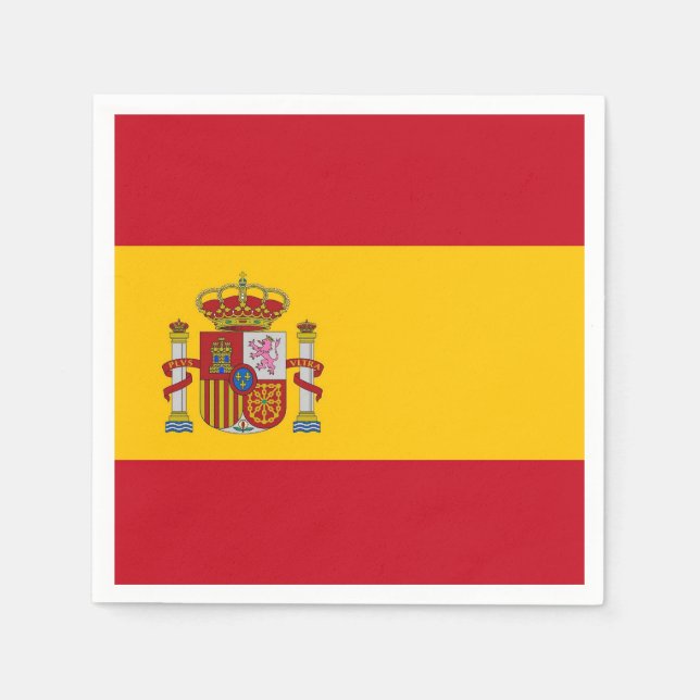 Patriotiska pappra blöjor med flagga Spanien Pappersservett (Framsidan)