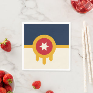 Patriotiska pappra blöjor med flagga Tulsa City Pappersservett