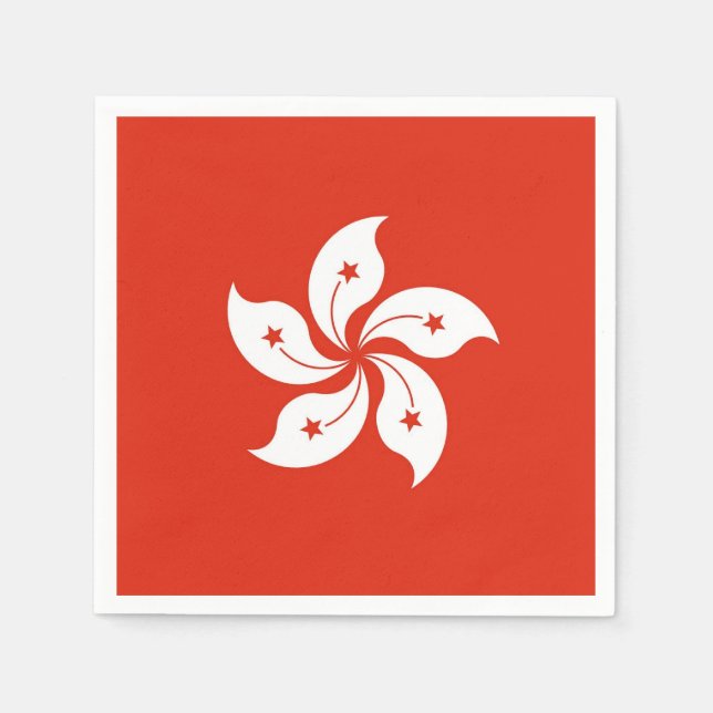 Patriotiska pappra blöjor med Hongkong-flagga Pappersservett (Framsidan)