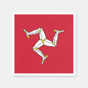 Patriotiska pappra blöjor med Isle of Man flagga Pappersservett