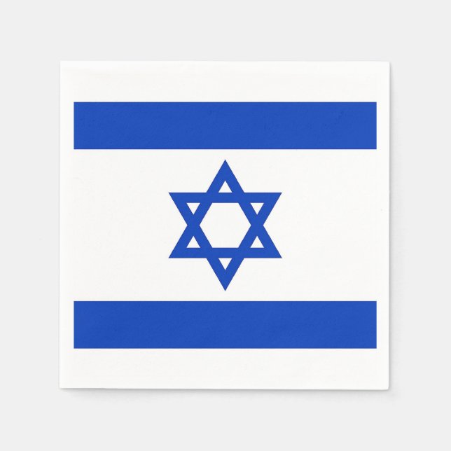 Patriotiska pappra blöjor med Israel-flagga Pappersservett (Framsidan)