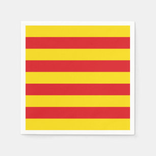 Patriotiska pappra blöjor med Kataloniens flagga Pappersservett