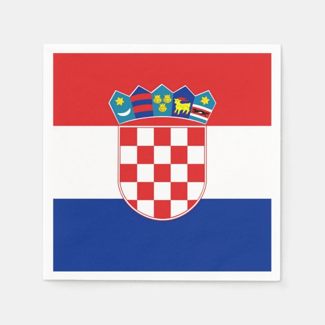 Patriotiska pappra blöjor med kroatiska flagga pappersservett (Framsidan)