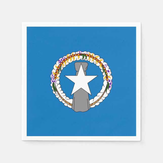 Patriotiska pappra blöjor med Nordmariana-flagga Pappersservett (Framsidan)