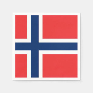 Patriotiska pappra blöjor med Norge flagga Pappersservett