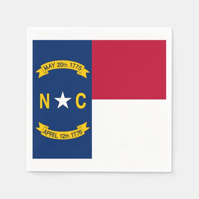 Patriotiska pappra blöjor med North Carolina flagg Pappersservett (Framsidan)