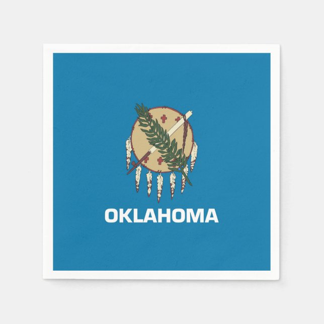 Patriotiska pappra blöjor med Oklahoma flagga Pappersservett (Framsidan)