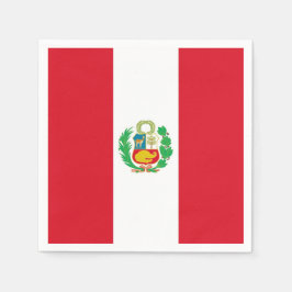 Patriotiska pappra blöjor med Perus flagga Pappersservett