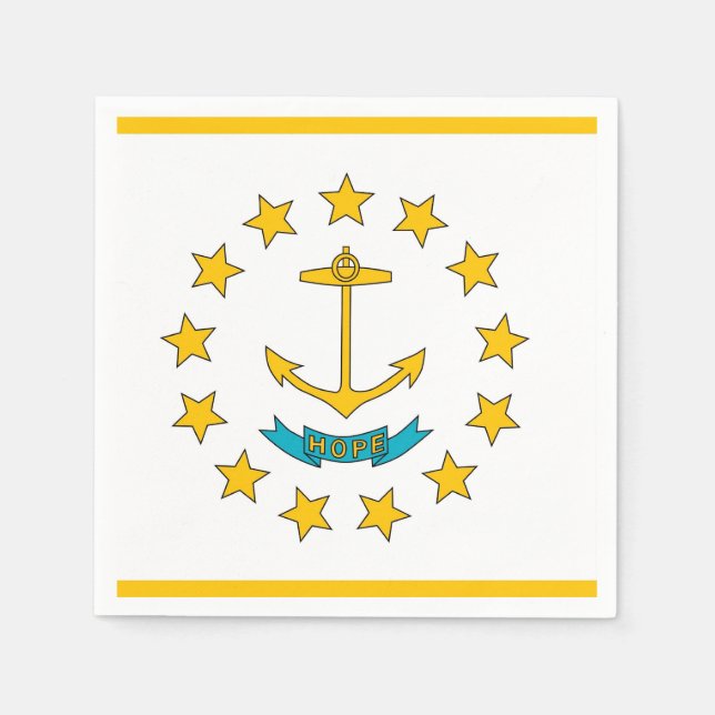 Patriotiska pappra blöjor med Rhode island flagga Pappersservett (Framsidan)