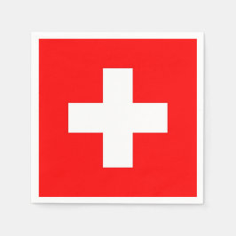 Patriotiska pappra blöjor med Schweiz flagga Pappersservett