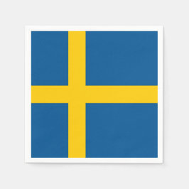 Patriotiska pappra blöjor med Sverige flagga Pappersservett