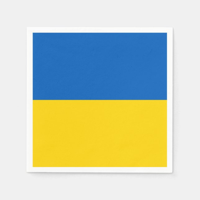 Patriotiska pappra blöjor med Ukraina-flagga Pappersservett (Framsidan)