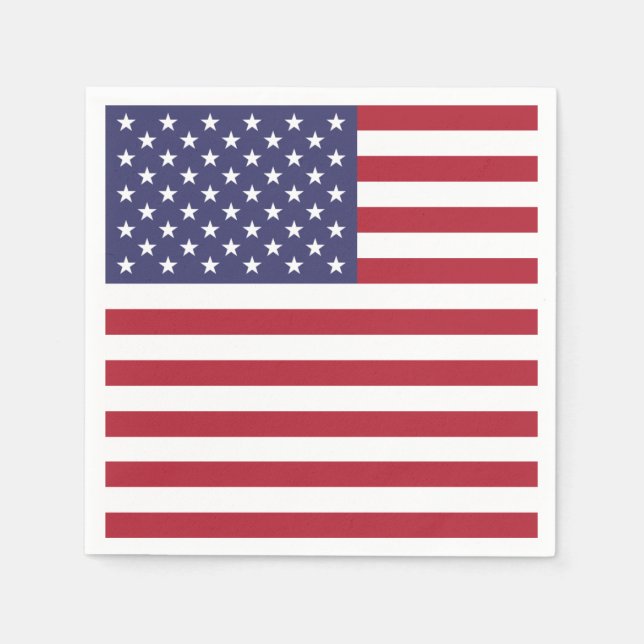 Patriotiska pappra blöjor med USA:s flagga Pappersservett (Framsidan)