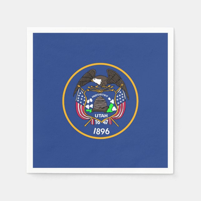 Patriotiska pappra blöjor med Utah flagga Pappersservett (Framsidan)