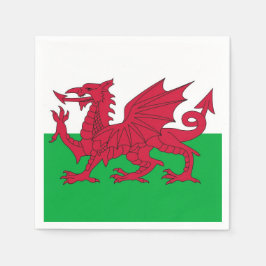 Patriotiska pappra blöjor med Wales flagga Pappersservett