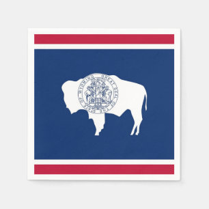 Patriotiska pappra blöjor med Wyoming flagga Pappersservett