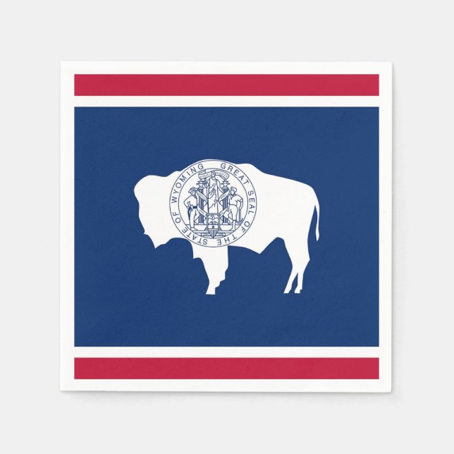 Patriotiska pappra blöjor med Wyoming flagga Pappersservett (Framsidan)